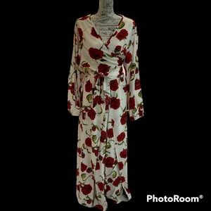 Rose 2 piece pants ser Split Elastic Waist Wide Leg Wrap Long Pant NWOT 3X SHEIN